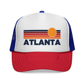 Atlanta, Georgia Retro Sun Trucker Hat - Vintage Style Atlanta Cap