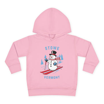 Buy pink Stowe, Vermont Toddler Hoodie - Unisex Stowe Skiing Snowman Sweatshirt