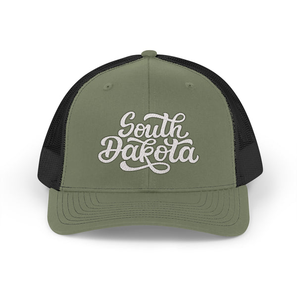 South Dakota Snapback Trucker Cap - Embroidered South Dakota Hat