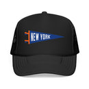 New York Pennant Trucker Hat — Retro Flag Foam Cap-2