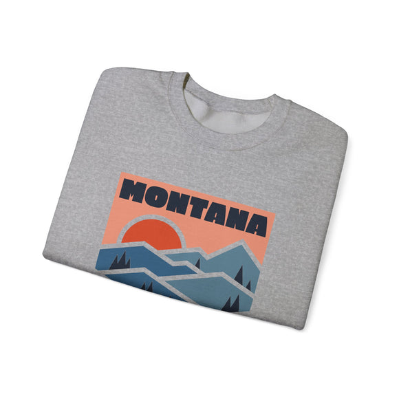 Montana Sweatshirt Retro Mountains, Montana Unisex Graphic Crewneck