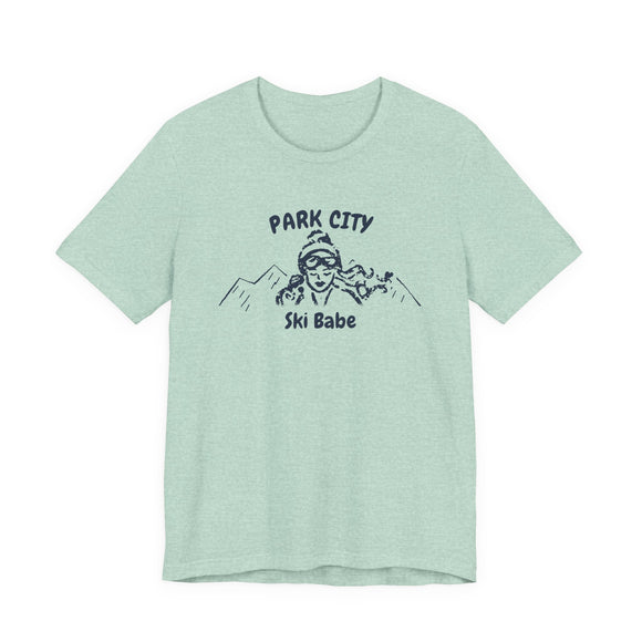 Park City, Utah Ski Babe T‑Shirt - Retro Skiing Graphic Tee