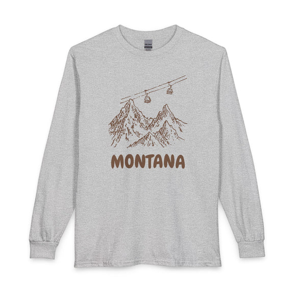 Montana Long Sleeve T-Shirt - Ski Mountain Gondola