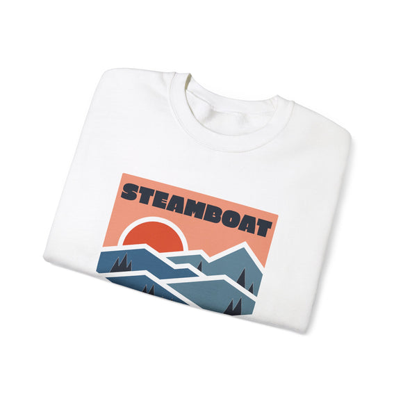 Steamboat, Colorado Sweatshirt Retro Mountains, Steamboat Unisex Graphic Crewneck