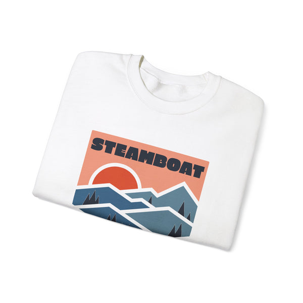 Steamboat, Colorado Sweatshirt Retro Mountains, Steamboat Unisex Graphic Crewneck