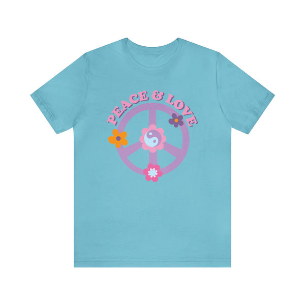 Peace and Love Tee - Unisex Jersey Fun Boho T-shirt