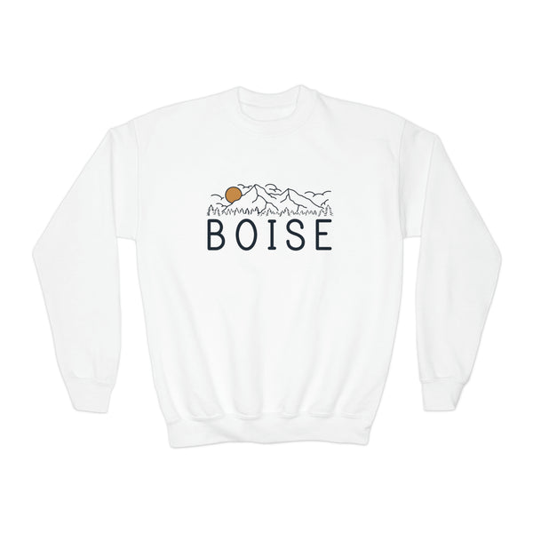 Boise, Idaho Youth Sweatshirt - Unisex Kid's Boise Crewneck Sweatshirt