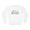 Boise, Idaho Youth Sweatshirt - Unisex Kid's Boise Crewneck Sweatshirt