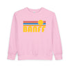 Banff, Canada Toddler Sweatshirt - Retro Sun Banff Toddler Crewneck Sweatshirt
