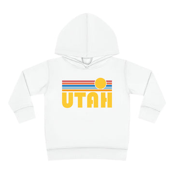 Buy white Utah Toddler Hoodie - Retro Sunrise Unisex Utah Toddler Sweatshirt