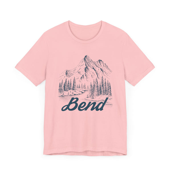 Bend, Oregon Graphic Tee - Mountain Illustration Bend T Shirt