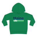 Maine Toddler Hoodie - Retro Trees Unisex Maine Toddler Sweatshirt-3
