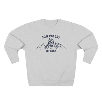 Buy heather-grey Premium Sun Valley, Idaho Ski Babe Sweatshirt
