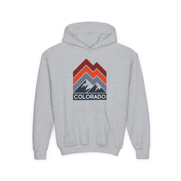 Colorado Youth Hoodie - Retro Mountain Colorado Youth Sweatshirt - 0