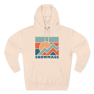 Buy pale-pink Snowmass, Colorado Hoodie - Retro Mountain Unisex Sweatshirt