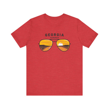 Buy heather-red Georgia T Shirt - Sunglasses Lake Graphic Georgia Tee