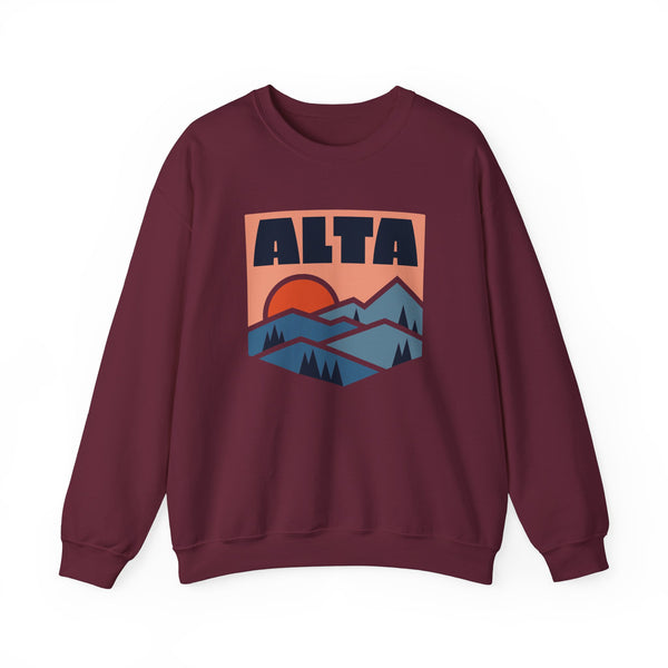 Alta, Utah Sweatshirt Retro Mountains, Alta Unisex Graphic Crewneck