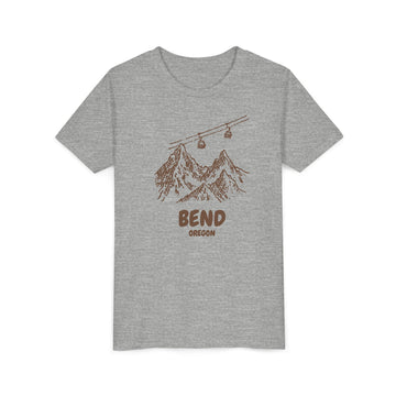 Buy athletic-heather Bend, Oregon Youth T-Shirt — Vintage Gondola Ski Mountain Tee