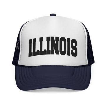 Buy dark-navy Illinois Retro Collegiate Style Trucker Hat