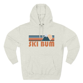 Buy oatmeal-heather Ski Bum Hoodie - Retro Mountain Unisex Sweatshirt
