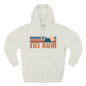 Buy oatmeal-heather Ski Bum Hoodie - Retro Mountain Unisex Sweatshirt