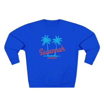 Buy royal-blue Premium Savannah, Georgia Sweatshirt - Retro Unisex Sweatshirt