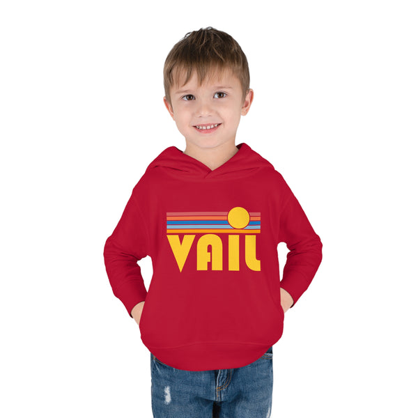 Vail, Colorado Toddler Hoodie - Retro Sunrise Unisex Vail Toddler Sweatshirt