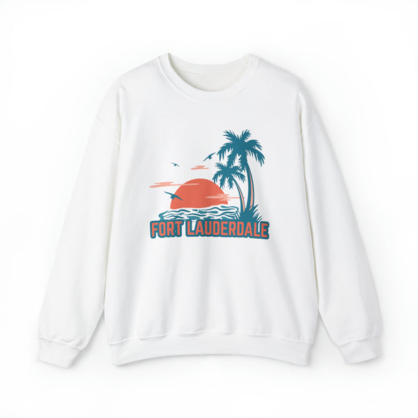 Fort Lauderdale, Florida Sweatshirt - Unisex Palm Tree Fort Lauderdale Sweatshirt