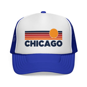 Buy royal Chicago, Illinois Retro Sun Trucker Hat - Vintage Style Chicago Cap