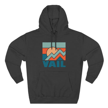 Buy charcoal-heather Vail, Colorado Hoodie - Retro Mountain Unisex Sweatshirt