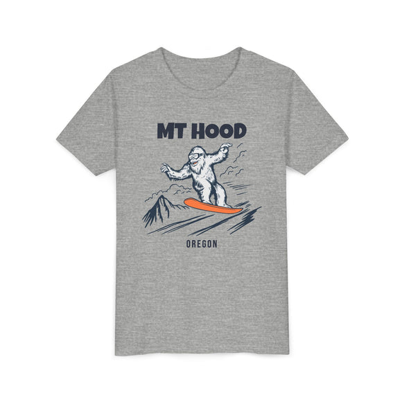 Mt Hood, Oregon Yeti Snowboard Youth Tee - Kids Skiing Shirt