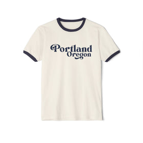Portland, Oregon Cotton Ringer Graphic Tee - Unisex Portland T Shirt, Vintage Style Tee, Men's/Women's Tee