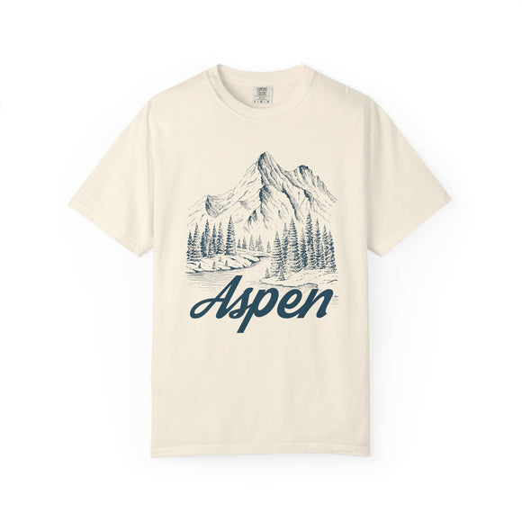 Aspen, Colorado Graphic Tee - Mountain Illustration Aspen T Shirt