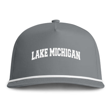 Buy granite Lake Michigan Embroidered Rope Hat - Vintage Sunwashed Rope Cap, Comfort Colors