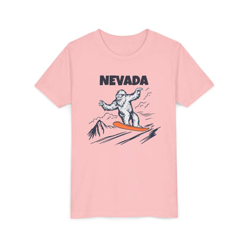 Buy pink Nevada Yeti Snowboard Youth Tee - Kids Skiing Shirt