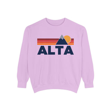 Buy orchid Alta, Utah Mountain Stripes Sweatshirt | Comfort Colors - 100% Cotton
