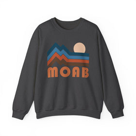 Buy dark-heather Moab, Utah Sweatshirt Retro Mountains, Moab Unisex Graphic Crewneck