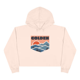 Women's Golden, Colorado Crop Hoodie - Premium Mountain Crop Sweatshirt