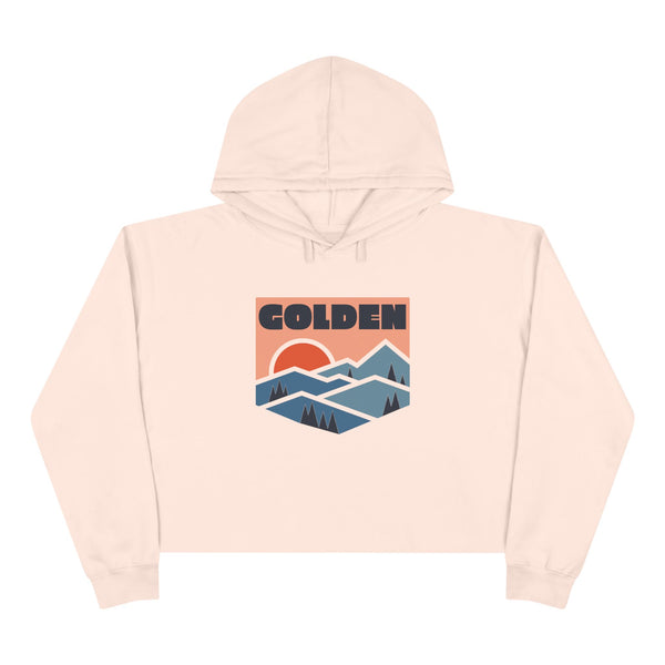 Women's Golden, Colorado Crop Hoodie - Premium Mountain Crop Sweatshirt