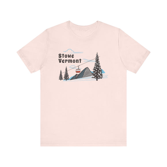 Stowe, Vermont T-Shirt - Retro Ski Mountain Gondola Unisex Stowe Shirt