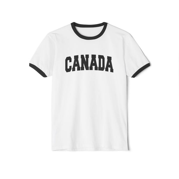 Canada Cotton Ringer Graphic Tee - Unisex Canada T Shirt, Vintage Style Tee, Men's/Women's Tee