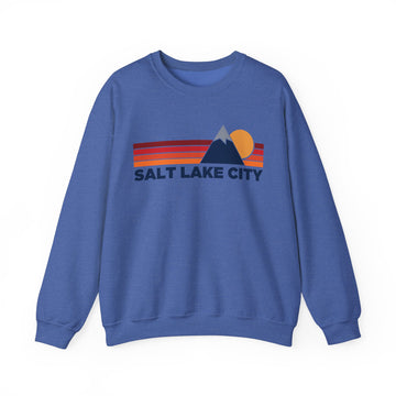 Buy heather-sport-royal Salt Lake City, Utah Sweatshirt Retro Mountains, Salt Lake City Unisex Crewneck, Vintage Cozy Jumper, Gift for Outdoor Lovers