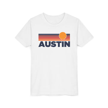Austin, Texas Youth T-Shirt — Retro Sun Tee - 0