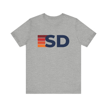 Buy athletic-heather South Dakota Retro Stripes T-Shirt | South Dakota State Tee