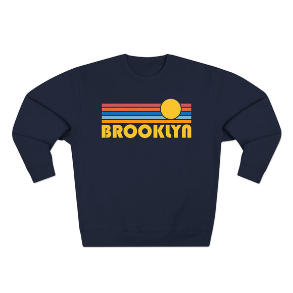 Premium Brooklyn, New York Retro Sun Graphic Sweatshirt