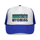 Wyoming Retro Bike Trucker Hat - Vintage Style Wyoming Cap-4