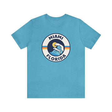 Buy heather-aqua Miami, Florida T-Shirt - Unisex Miami Shirt - Wave Circle