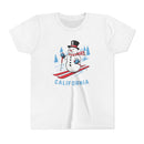 California Youth Skiing Snowman Tee - Kids T Shirt-1