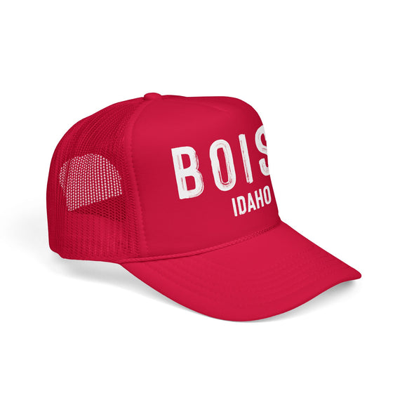 Boise, Idaho Trucker Hat - Foam Boise Cap - Block Letter State