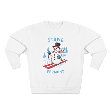 Premium Stowe, Vermont Skiing Snowman Sweatshirt